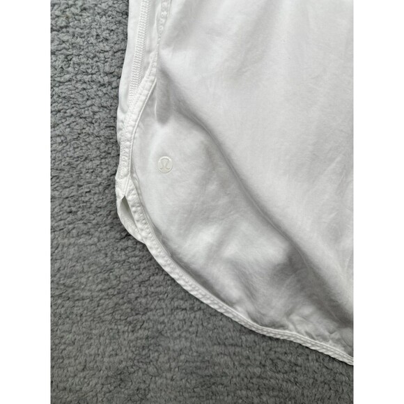 Lululemon cotton blend Flowy Racerback tank singlet White... sz 10 - Picture 5 of 8